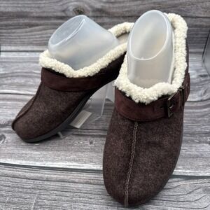 Women's Bzee's Size 10 Slip On Mules NWOB Brown Maroon Comfortable Boho Cabin